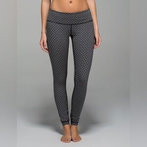 Lululemon Wunder Under Pant *Full-On Luon Tri Geo Silver Spoon Black women’s 4